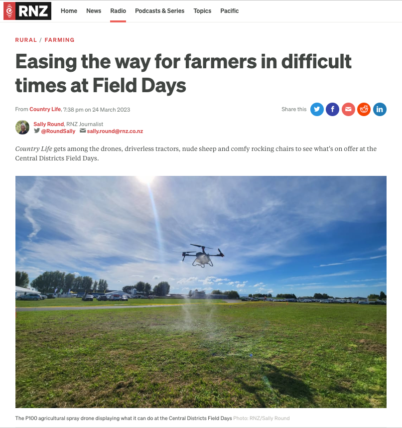 Aerolab featured by Radio New Zealand at Central Districts Fieldays
